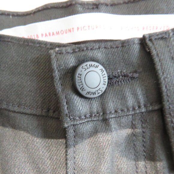 SIMON MILLER X PARAMOUNT GREASE 'Greasy' Black Coated Skinny Jeans - Size 25 - Picture 4 of 15